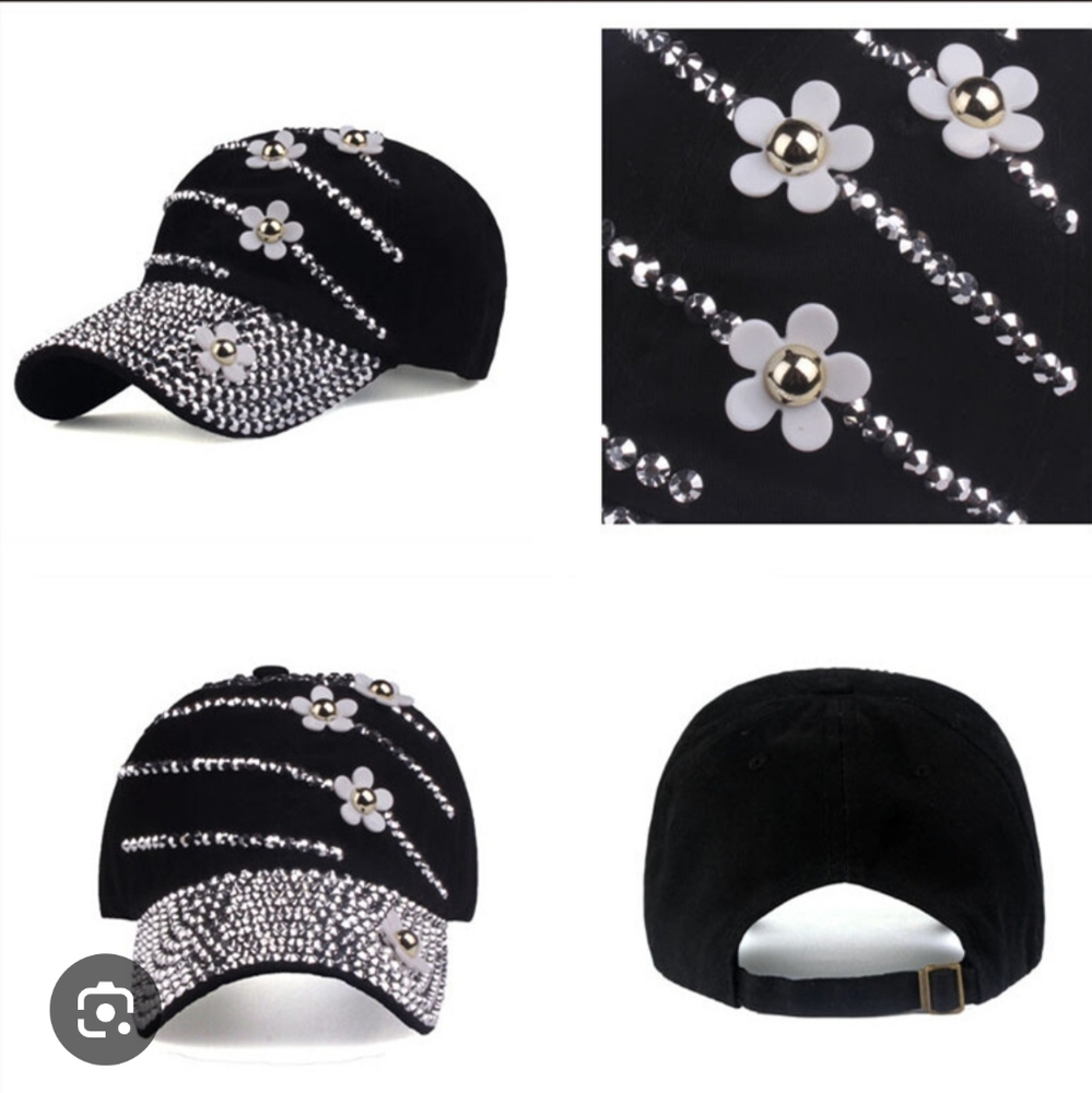 Black and Silver Embellished Cap - Picture 4 of 7